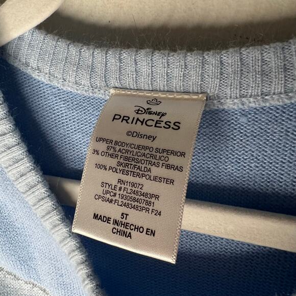 Cinderella Disney Princess Knit Tulle Toddler Dress Size 5T - Picture 4 of 6